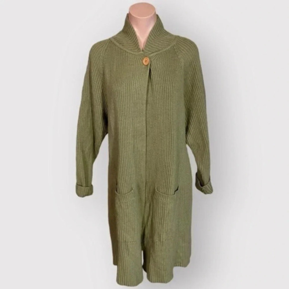 Bullock’s Vintage Women’s Large Tan Acrylic Long Sleeve Open Cardigan